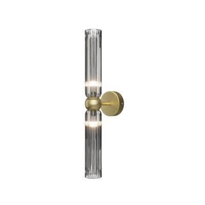 Luminosa Lighting Luminosa Antic Modern Up & Down Wall Lamp Gold 2Xg9 Grey Shade from B&Q