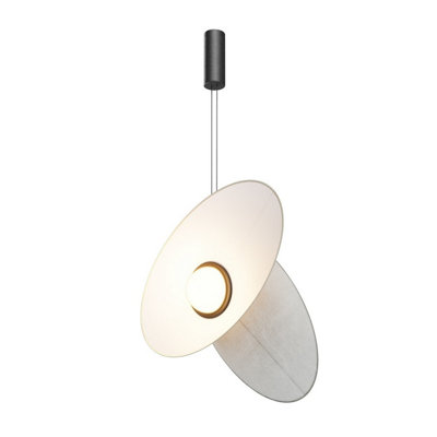 Luminosa Lighting Luminosa Evolution Modern Pendant Ceiling Light Black 3000K 500Lm White Shade from B&Q