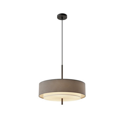 Luminosa Lighting Luminosa Bergamo Modern Cylindrical Pendant Ceiling Light Black 5Xe27 Grey Shade from B&Q