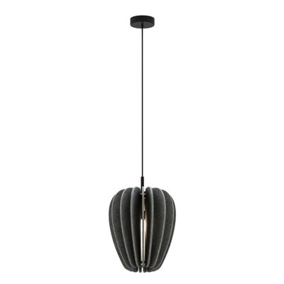 Luminosa Lighting Luminosa Cambio Slim Modern Pendant Ceiling Light Black 1Xe27 Grey Shade from B&Q