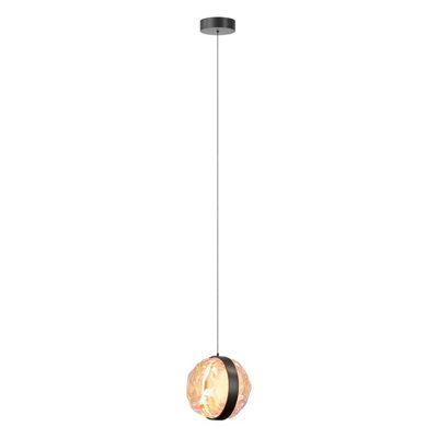 Luminosa Lighting Luminosa Misterio Modern Globe Pendant Ceiling Light Dimmable Black 2700K 650Lm Colorful Shade from B&Q
