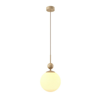 Luminosa Lighting Luminosa Tavo Globe Pendant Ceiling Light Beige E27 from B&Q