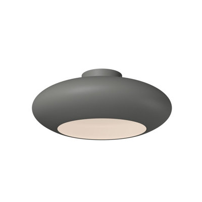 Luminosa Lighting Luminosa Aros Led Bowl Semi Flush Ceiling Light Grey 3000K from B&Q