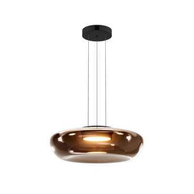 Luminosa Lighting Luminosa Bassa Led Cylindrical Pendant Ceiling Light Black 3000K Dimmable from B&Q