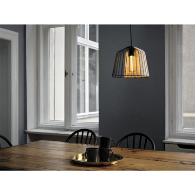 Osram Decor Cage Bell Pendant Ceiling Light E27 Black Rattan Max 15W Led Modern from B&Q