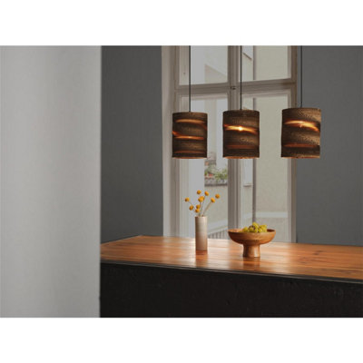 Osram Decor Cardboard Cylinder Pendant Ceiling Light 3Xe27 Brown Max 3X15W Led from B&Q