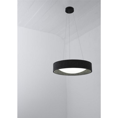 Osram Decor Felt Cylinder Pendant Led Ceiling Light Dark Grey 2700Lm 28W 3000K from B&Q