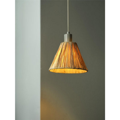 Osram Decor Raffia Pendant Ceiling Light E27 Green Max 1X15W Led Modern Indoor from B&Q