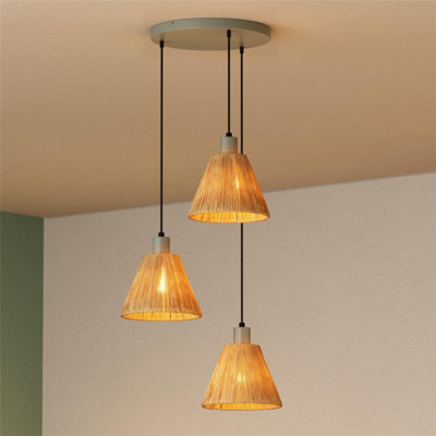 Osram Decor Raffia Pendant Plate Ceiling Light 3Xe27 Green Max 3X15W Led Modern from B&Q