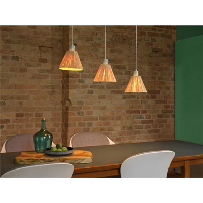 Osram Decor Raffia Pendant Linear Led Ceiling Light 3Xe27 Green 3X15W Modern from B&Q
