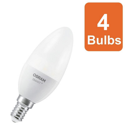 Osram Smart+ Matter E14 Classic B40 Tunable White Light Bulb 4.9W 4 Pack from B&Q