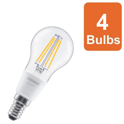 Osram Smart+ Matter E14 Filament Classic P40 Light Bulb Dimmable 4W 4 Pack from B&Q