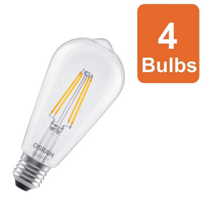 Osram Smart+ Matter E27 Filament Edison 60 Light Bulb Dimmable 6W 4 Pack from B&Q