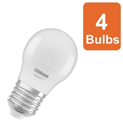 Osram Smart+ Matter E27 Classic P40 Multicolour Rgbw Light Bulb 4.9W 4 Pack from B&Q