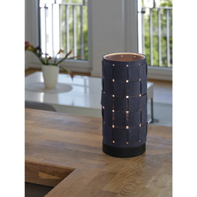 Osram Decor Felt Weaving Tube Table Lamp E14 Dark Grey Modern Bedside Light from B&Q