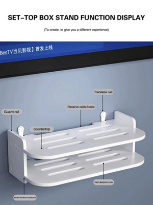 40cm 2 Layer Wall Mount WiFi router Shelf , Hidden Cable Organizer