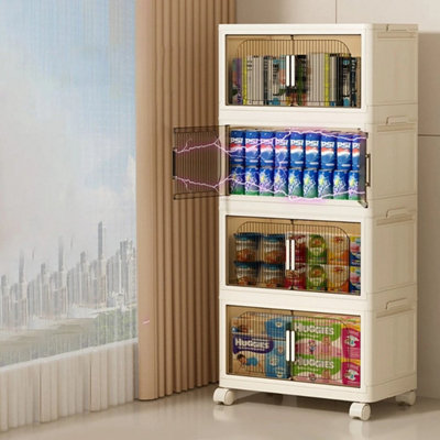 40cm/4 layers Folding Large Storage Box Stackable Case Cabinet Closet ...