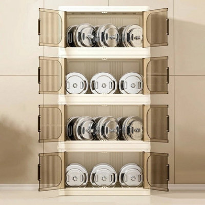 40cm/4 layers Folding Large Storage Box Stackable Case Cabinet Closet ...