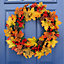 40cm Artificial Maple Leaf Wreath Outdoor Decoration for Halloween and Thanksgiving