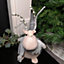 40cm Battery Operated Plush White Christmas Reindeer with LED Lit Antlers