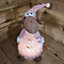 40cm Battery Warm White Light Up Sitting Christmas Reindeer with Pink Hat