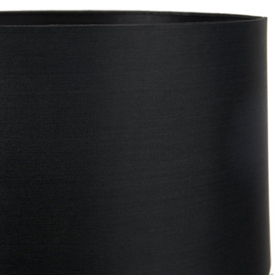 40cm Black Silk Cylinder Drum Table Floor Lampshade