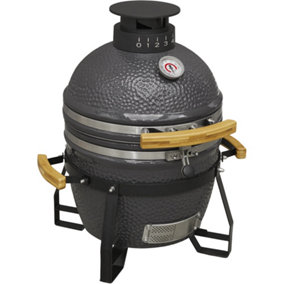 40cm Ceramic Kamado Egg BBQ Grill & Smoker - Charcoal & Wood Fired Garden Cooker