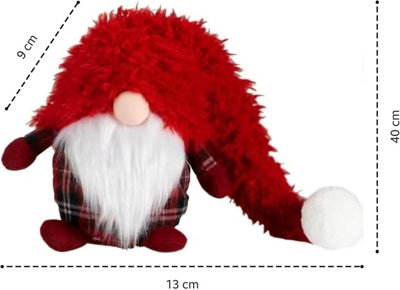 40cm Christmas Red Santa Gonk- Free-Standing Soft Touch Plush Santa Gonk - Best Gift Xmas Gonk