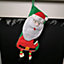 40cm Christmas Stocking Hanging Decoration in 3D Santa Design
