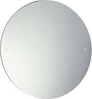 40cm Circular Frameless Bathroom Mirror with Pre-drilled Holes and Wall Hanging Fittings