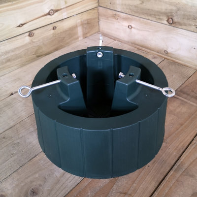 40cm Dark Green Plastic Christmas Tree Stand with Water Tank DIY at B&Q