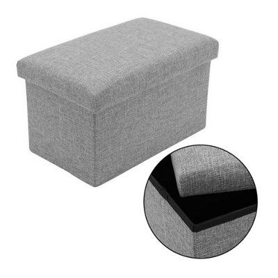 40cm Folding Ottoman Storage Box with Lid Pouffe Footstool