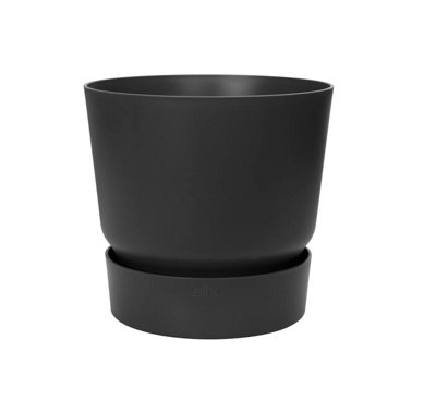 40cm Greenville Recycled Plastic Pot - Black | DIY at B&Q