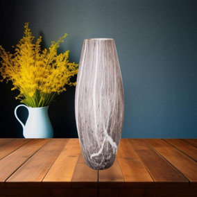 40cm Grey Marble Effect Vase For Home Decorations Centrepiece For Party Event