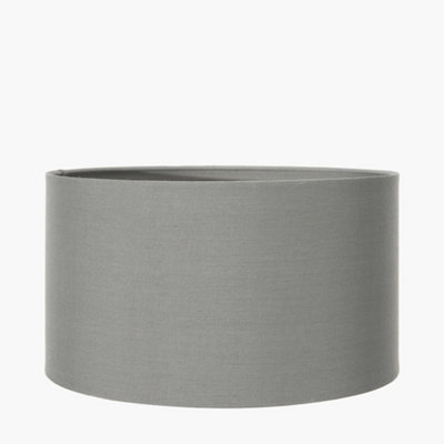 40cm Grey Poly Cotton Cylinder Lamp Shade Drum Table Floor Lampshade