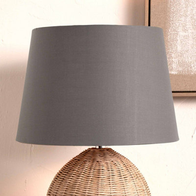 40cm Grey Tapered Poly Cotton Lampshade for Table Lamps and Floor Lamps