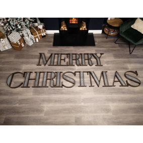 40cm Industrial Metal Set of 14 Merry Christmas Letters Decoration