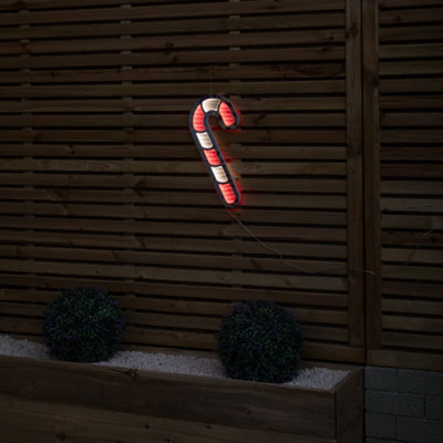 40cm Infinity Light up Hanging Candy Cane Christmas Decoration with Red ...