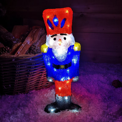 40cm LED Acrylic Christmas Nutcracker Decoration in Blue Price Comparisons | Compare The Build
