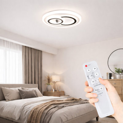 40cm LED Ceiling Light with Remote Dimmable Flush Mount 48W Modern ...