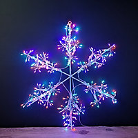 40cm LED Hanging Snowflake Christmas Decoration in Rainbow