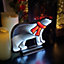 40cm LED Infinity Christmas Polar Bear Decoration with Red Scarf & Metal Base