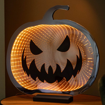 40cm Light up Halloween Pumpkin Infinity Decoration with Orange LEDs