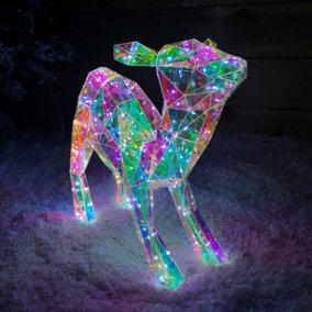 40cm Light up Standing Iridescent Dream Christmas Fawn with 100 White LEDs