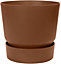 40cm Living Round Recycled Material Indoor Garden Balcony Window Container Holder Plant Flower Organizer Pot, Brown / Ginger