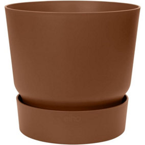 40cm Living Round Recycled Material Indoor Garden Balcony Window Container Holder Plant Flower Organizer Pot, Brown / Ginger