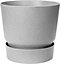 40cm Living Round Recycled Material Indoor Garden Balcony Window Container Holder Plant Flower Organizer Pot, Concrete / Grey