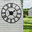40Cm New Big Roman Numerals Giant Open Face Metal Large Outdoor Garden Wall Clock New