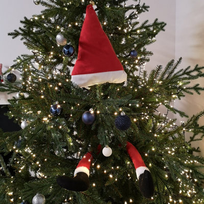 40cm Plush Santa Hat and Legs Christmas Tree Decoration Price Comparisons | Compare The Build