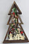 40cm Prelit Wooden Tree Frame Tabletop Decorations Xmas Ornament Gifts Decorated with Leaves Pine Cones Berries 3D Nordic Scene